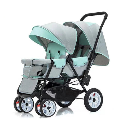 All-Season Twin Baby Pushchair – Compact and Easy-to-Use Design