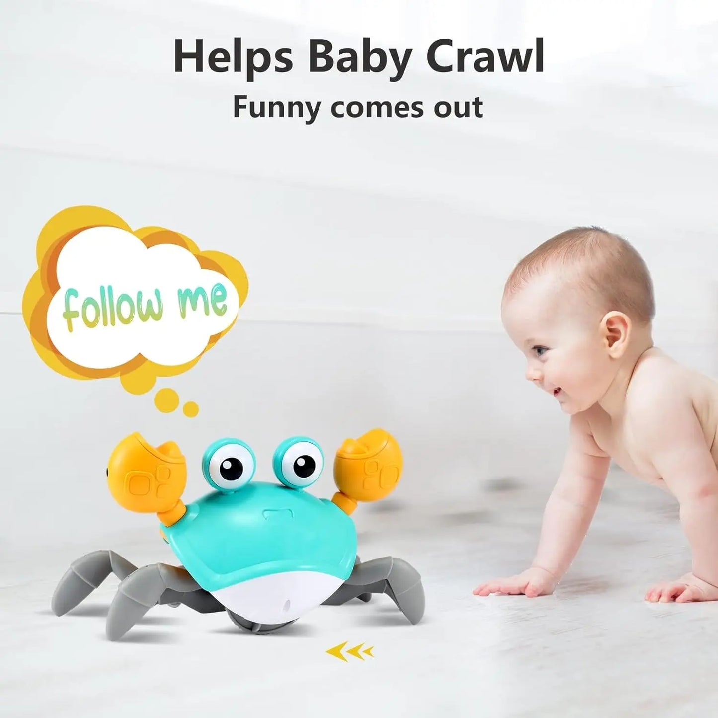 Interactive Crawling Crab Toy – Tummy Time Fun for Babies