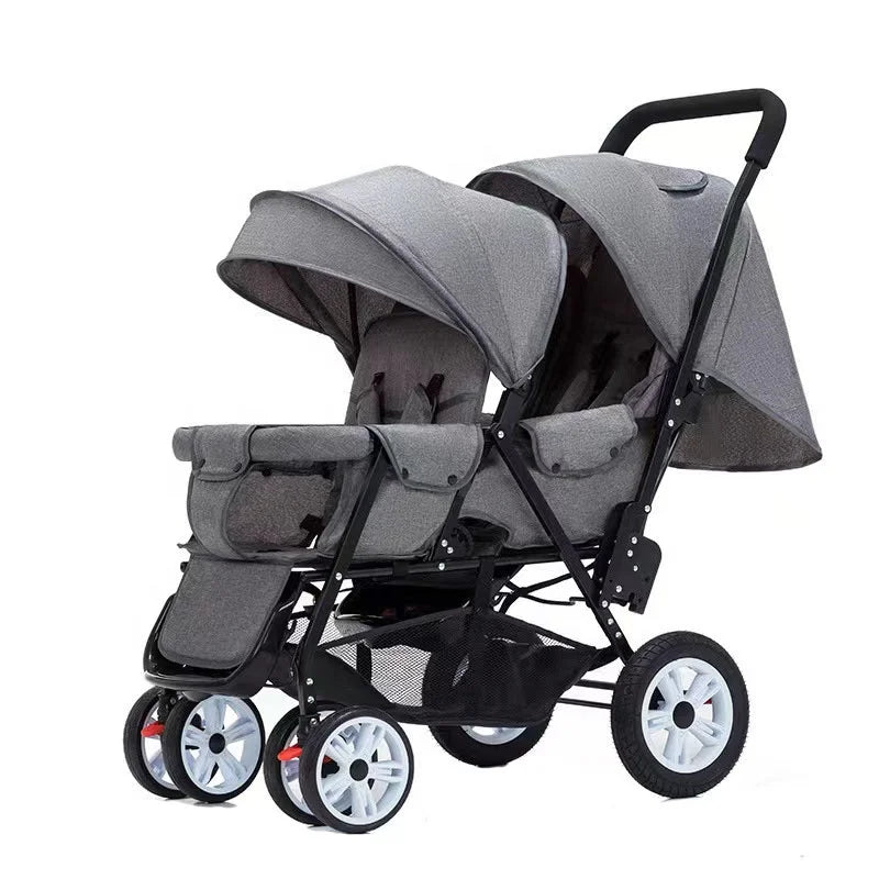 All-Season Twin Baby Pushchair – Compact and Easy-to-Use Design