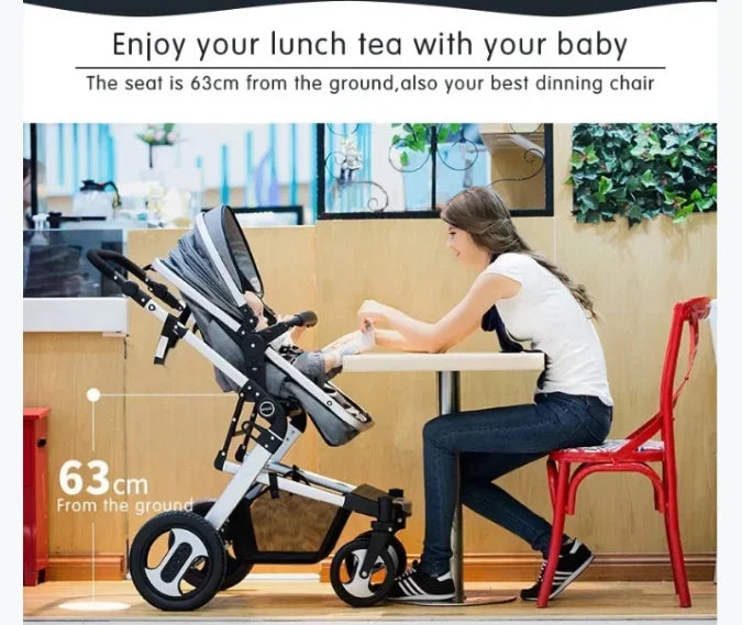 Versatile Baby Stroller – 3-in-1 Aluminium Frame with Car Seat