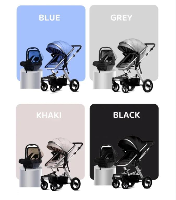 Versatile Baby Stroller – 3-in-1 Aluminium Frame with Car Seat