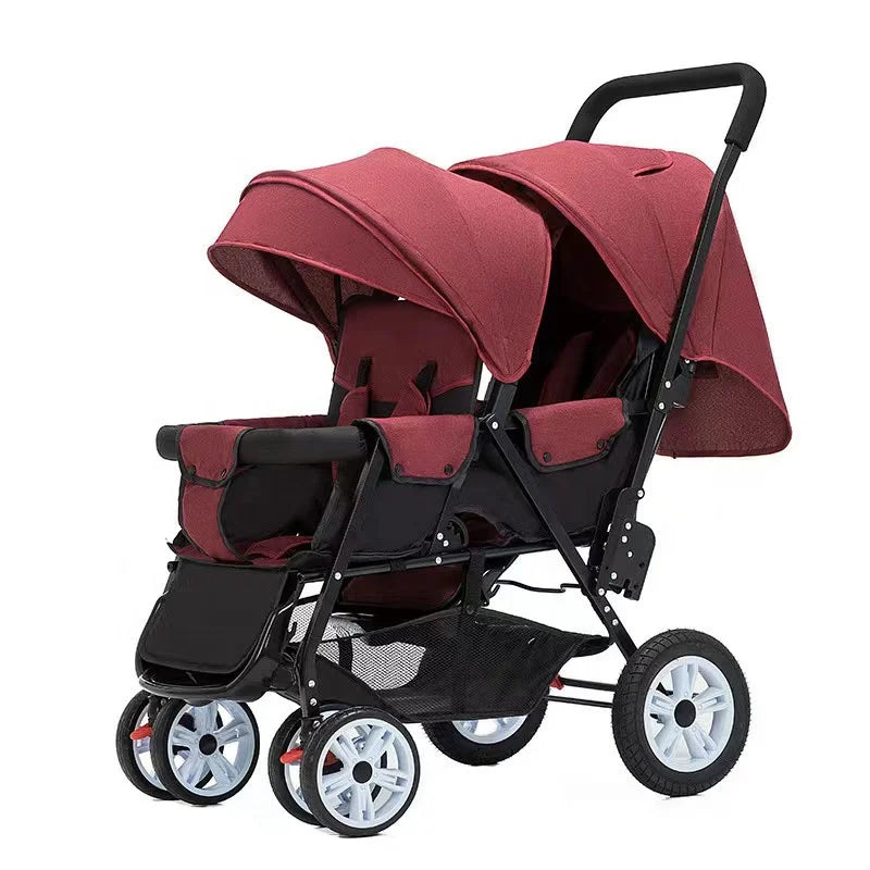 All-Season Twin Baby Pushchair – Compact and Easy-to-Use Design